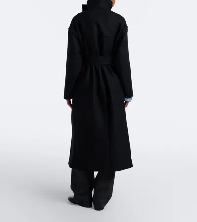 Joseph Fiore Wool-blend Wrap Coat In Black
