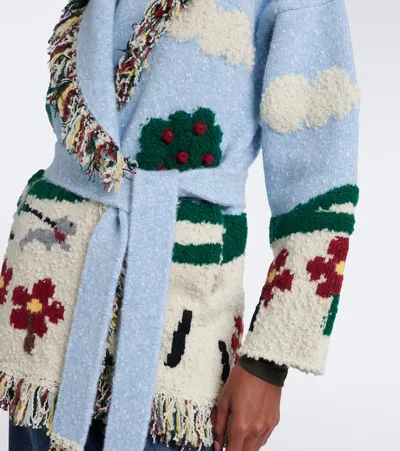 Alanui Intarsia Wool-blend Cardigan In Multi