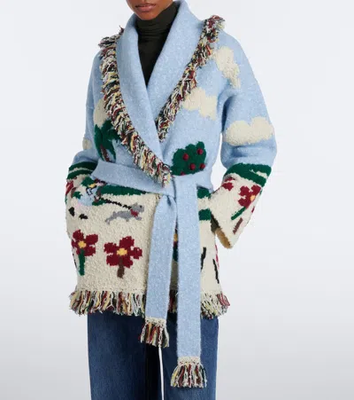 Alanui Intarsia Wool-blend Cardigan In Multi