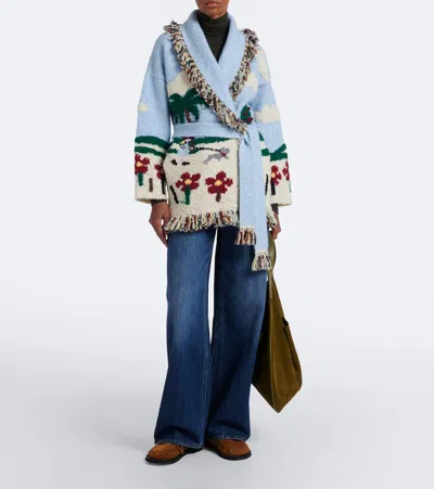 Alanui Intarsia Wool-blend Cardigan In Multi