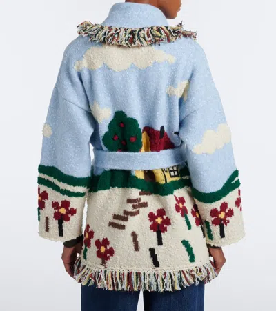 Alanui Intarsia Wool-blend Cardigan In Multi