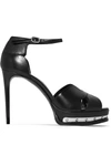 ALEXANDER MCQUEEN EMBELLISHED LEATHER PLATFORM SANDALS