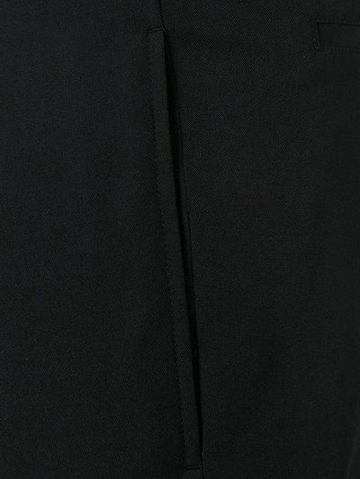 Shop Yohji Yamamoto Drop Crotch Cropped Trousers - Black