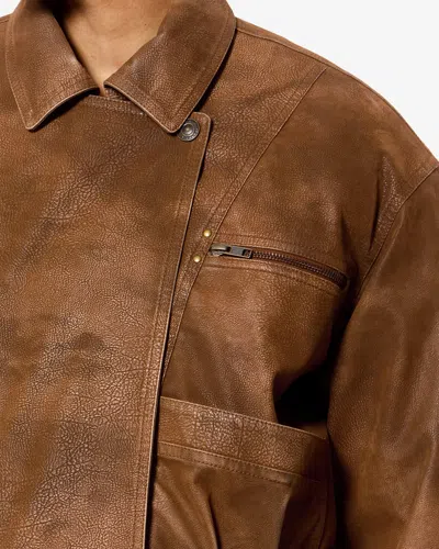 Isabel Marant Étoile Distressed-effect Panelled Jacket In Brown