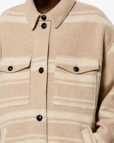 Isabel Marant Étoile Djila Striped Coat In Sand