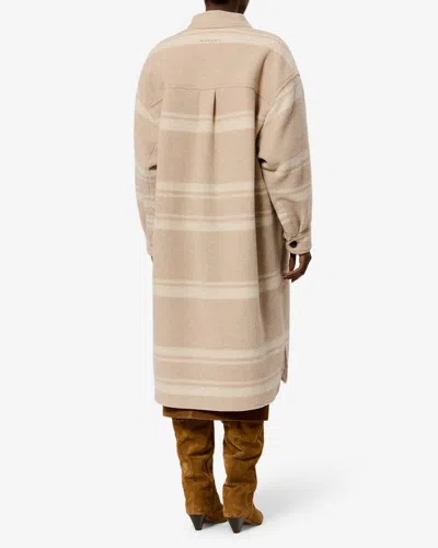 Isabel Marant Étoile Djila Striped Coat In Sand