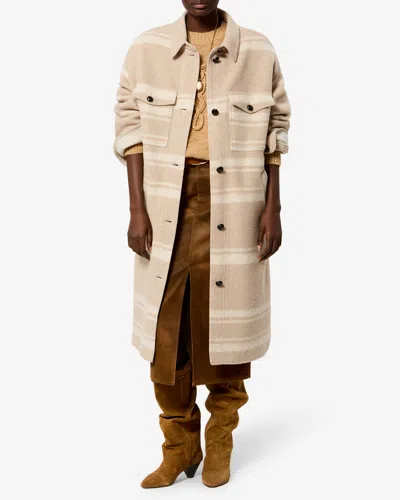 Isabel Marant Étoile Djila Striped Coat In Sand