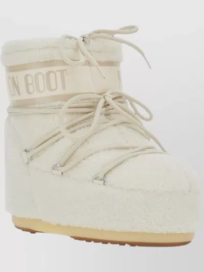 Moon Boot Shearling-effect Logo-print Snow Boots In White