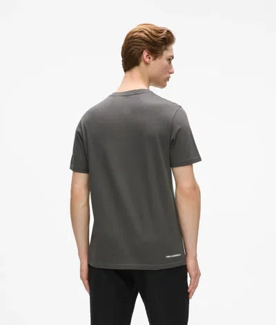 Karl Lagerfeld Monogram Wool-blend T-shirt In Gray