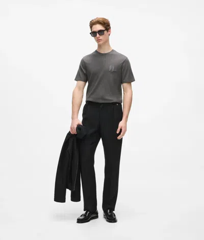 Karl Lagerfeld Monogram Wool-blend T-shirt In Gray