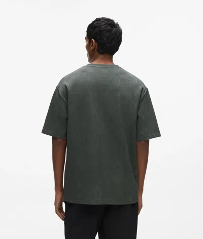 Karl Lagerfeld Monogram Checked T-shirt In Gray