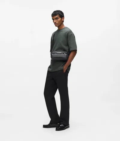 Karl Lagerfeld Monogram Checked T-shirt In Gray