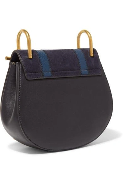 Shop Chloé Drew Mini Patchwork Leather And Suede Shoulder Bag