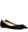 JIMMY CHOO ROMY FLAT SUEDE BALLERINAS,P00217882-7