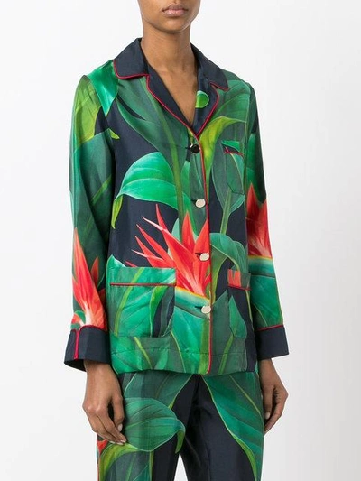 Shop F.r.s For Restless Sleepers Flower Print Shirt In Green