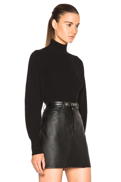 Shop Mugler Exaggerated Volume Sweater In Black