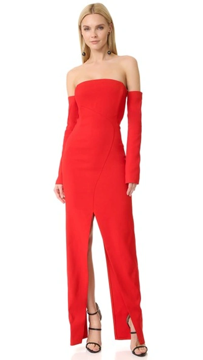 Mugler Ecorce Off-the-shoulder Cady Gown In Emergency