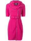 JEREMY SCOTT zipped shoulders belted dress,DRYCLEANONLY