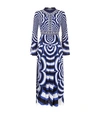 MARY KATRANTZOU Desmine Optical Print Silk Midi Dress