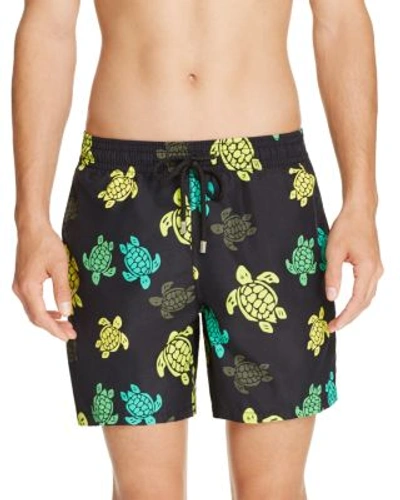 Shop Vilebrequin Moorea Multicolor Turtles Swim Trunks In Black