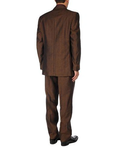 Shop Ermenegildo Zegna Suits In Dark Brown
