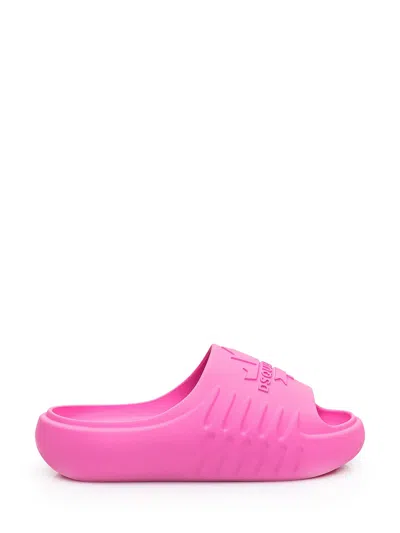 Dsquared2 Logo-embellished Rubber Sandals In Pink