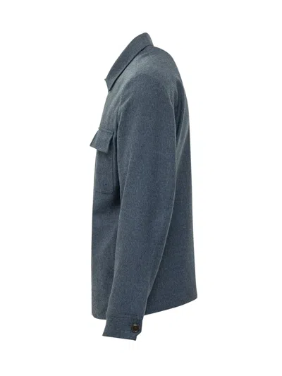 Etro Patch-pocket Shirt Jacket In Blue