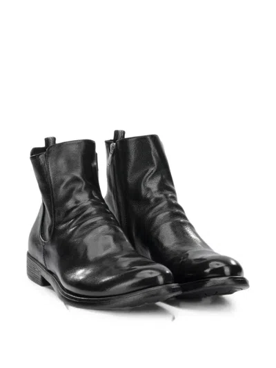 Officine Creative Hive 036 Side-zip Leather Boots In Black