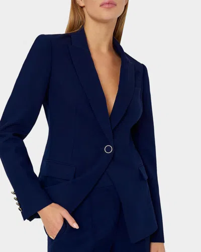 Milly Avery Single-button Cady Blazer In Blue