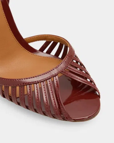 Retroféte Analu 105mm Python-embossed Leather Heel Sandals In Burgundy