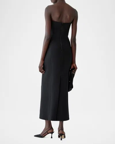 Carolina Herrera Calla Lily Strapless Column Gown In Black