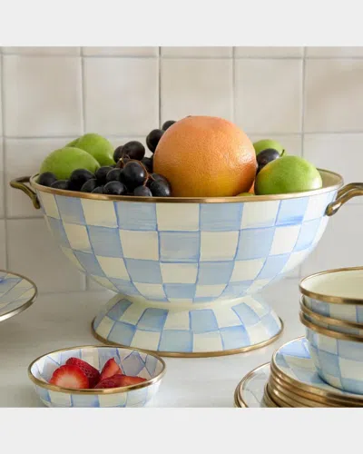 Mackenzie-childs Sky Check Extra Large Everything Bowl In Blue