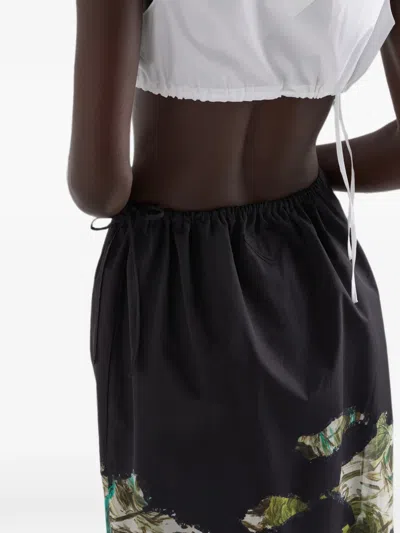 Prada Devoré Poplin Midi-skirt In Multi