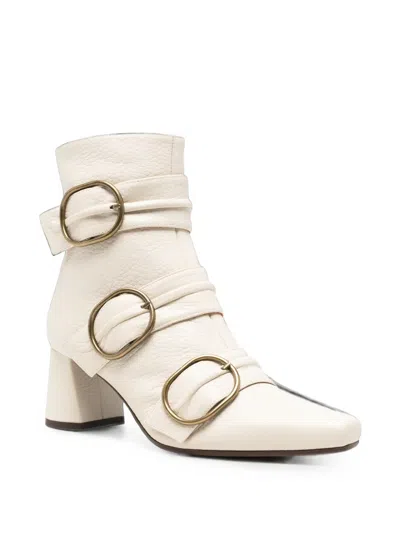 Chie Mihara Adila Buckle-detail Ankle Boots In White