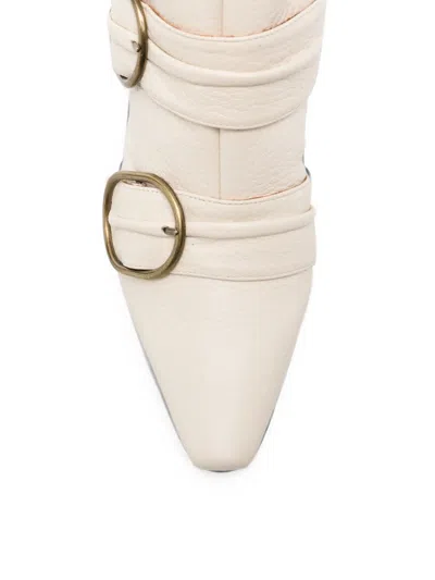 Chie Mihara Adila Buckle-detail Ankle Boots In White