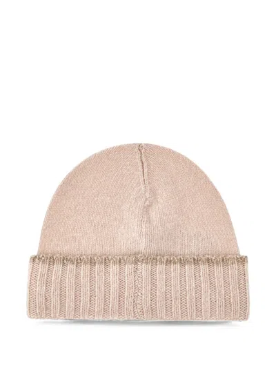 Paul & Shark Ribbed-knit Beanie Hat In Neutral