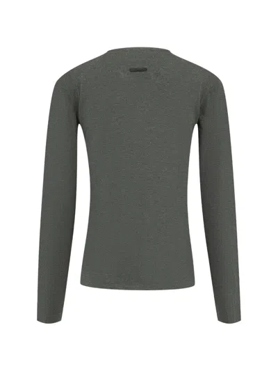 Essentials Gray Slim Longsleeve T-shirt In Gray