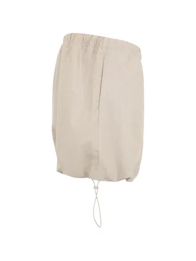 Essentials Drawstring-hem Micro Skirt In Neutral