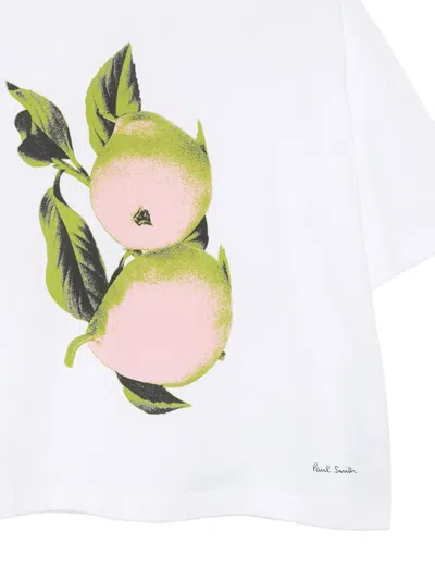 Paul Smith Printed Cotton T-shirt In White