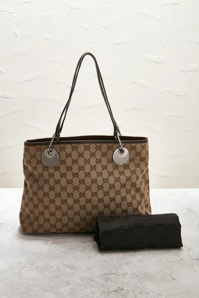 Pre-owned Gucci Eclipse Tote Bag In Brown