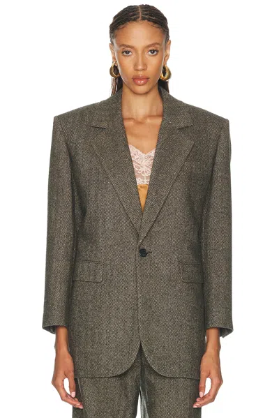 Saint Laurent Wool Jacket In Brown