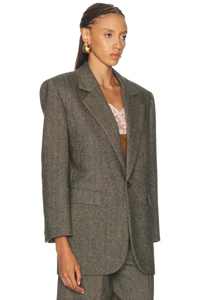 Saint Laurent Wool Jacket In Brown