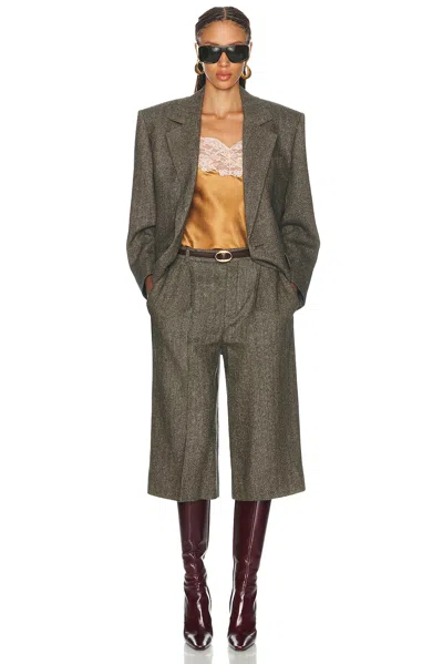 Saint Laurent Wool Jacket In Brown