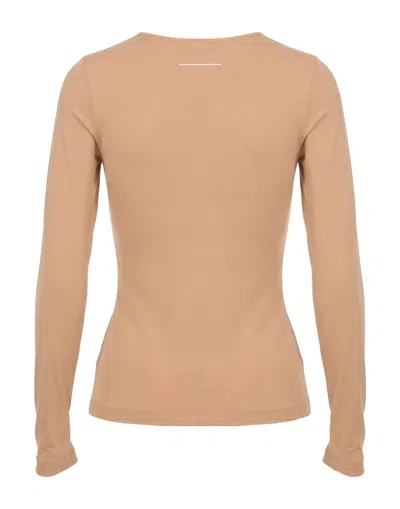 Mm6 Maison Margiela Basic T-shirts In Brown