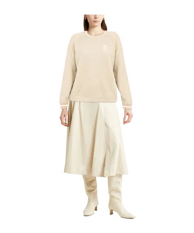 Brunello Cucinelli Solid Colour Sweatshirts In White