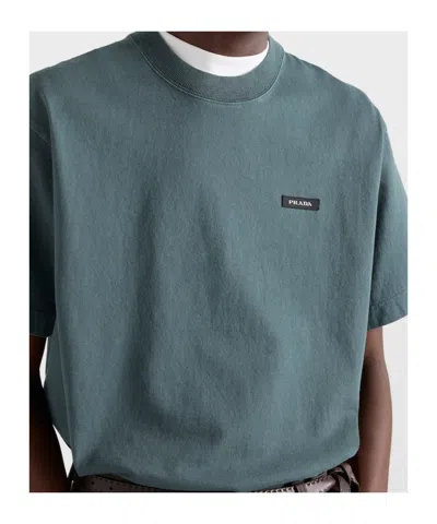 Prada Cotton T-shirt In Green