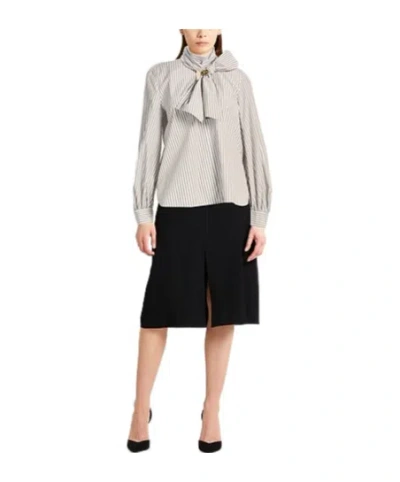 Max Mara Striped Shirts In Neutral