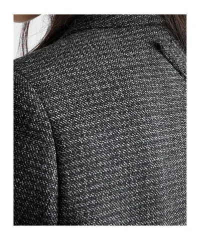Prada Double-breasted Gingham-checked Mouliné Wool Coat In Black