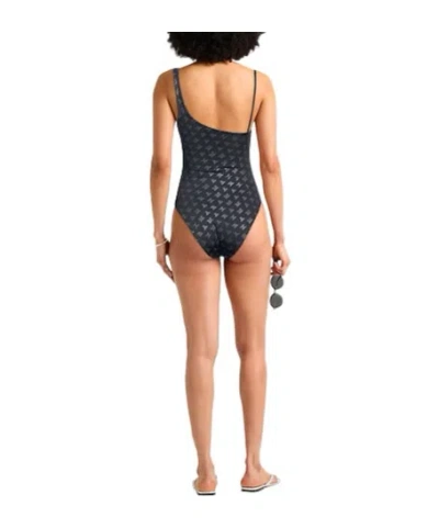 Max Mara Metallicstretch Swimsuit In Black