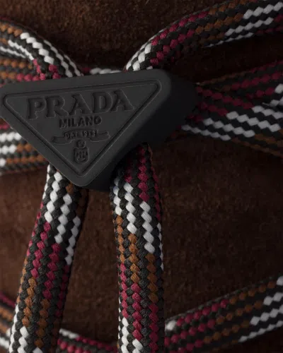 Prada Round Toe Mules In Brown